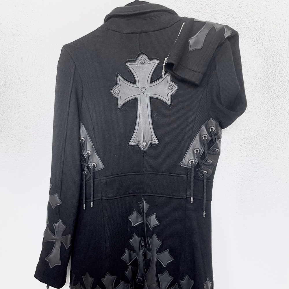 A&G Rock N Roll Couture x Vintage A&G by Amalguessous Leather Cashmere zip coat